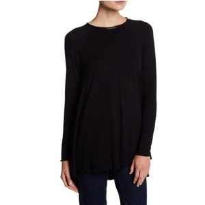 Philosophy Black Pleather Crew Neck A-Line Tunic